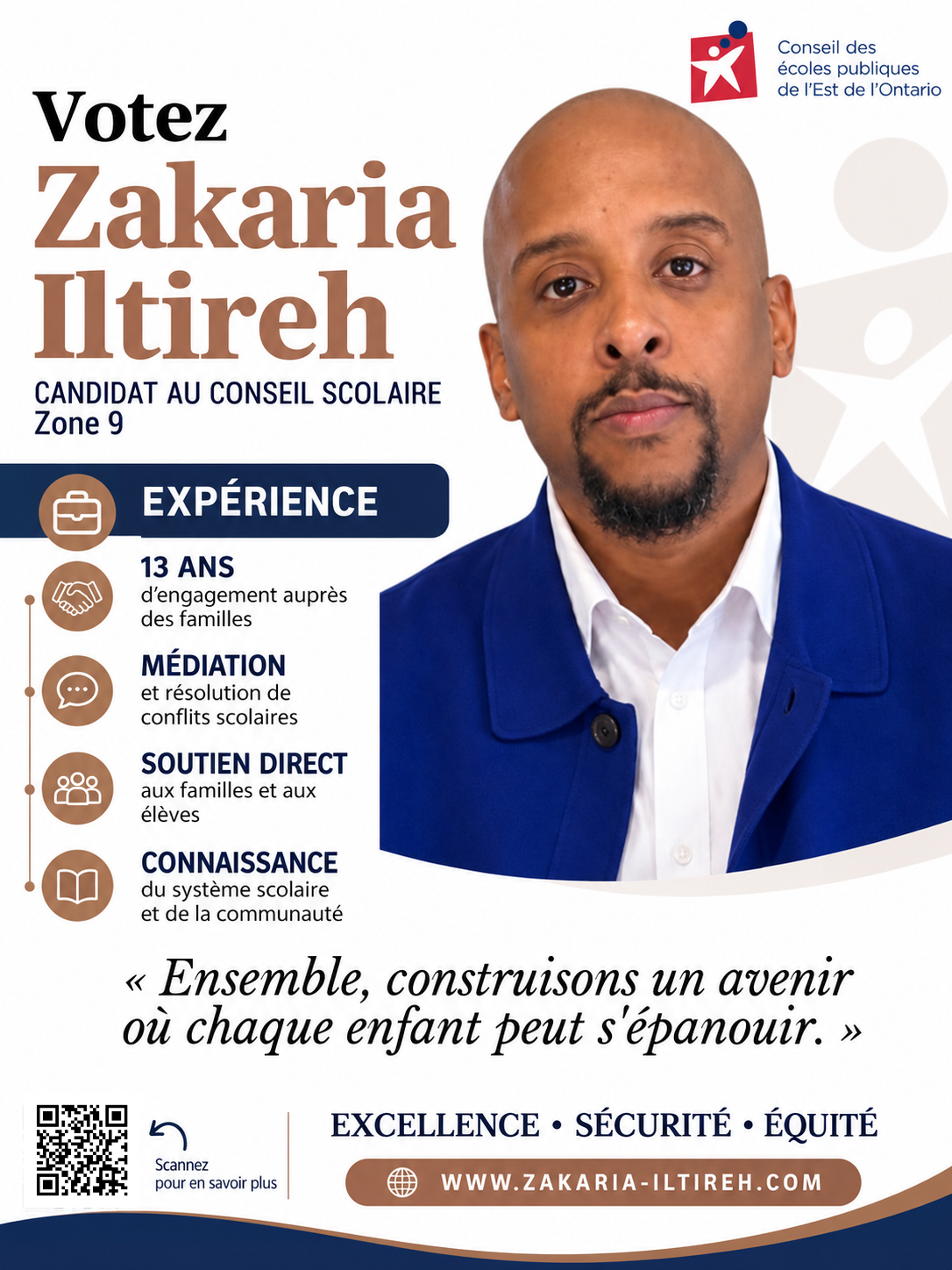 Affiche officielle de campagne - Zakaria Iltireh Waiss